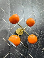 Moderne Messing Sputnik Wandleuchte Orange Mid Century Bad Leuchte X-Mass Ges...