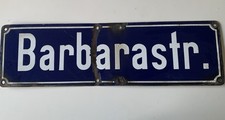 Alt Strassenschild Barbarastr. Emaille Schild 70er Jahre Barbara 70x20 cm