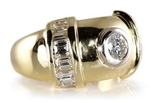 Ring 13 Diamanten ca. 1,5 ct Top Wesselton/VS 750 Gelbgold Gr 62 [BRORS 19645]