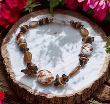 Perlen Kette Brauton u.a