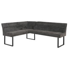 B-Ware Eckbank MCW-O81, (310g/m²) Chenille Textil Metall 159x210cm, dunkelgrau