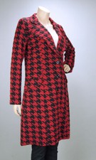 ANGELLE MILAN Mantel Schwarz Rot Hahnentrittmuster - starke Farben - Gr. M / 38