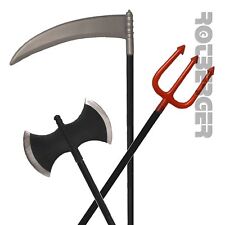 Dreizack Teufelsgabel / Doppelaxt / Sense Teufel zerlegbar Halloween Karneval