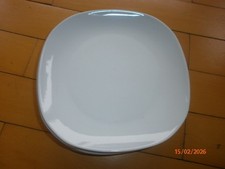 5 weiße Vorlege Kuchen Teller