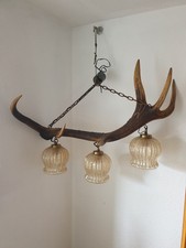 Geweihlampe Hirschgeweih Lüster Kronleuchter Deckenlampe Kugeln Jagdzimmer Lampe
