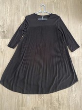 ❌NEU Fest A-Linie Kleid XS S 32 34 Party Knielang 90 cm Plissee Schwarz Chiffon