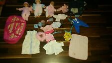 3 mal Babypuppe Zapf Creation klein Tragetuch Knorr Schlafsack Bikini Fläschchen