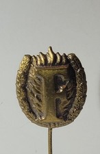 Original alte Goldene Ehrennadel des Deutschen Feuerwehrverbandes  Anstecknadel