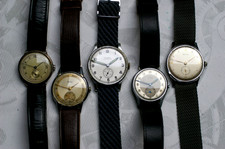 Konvolut von 5 Vintage Armbanduhren erste Hälfte 20tes Jahrhundert Swiss Made