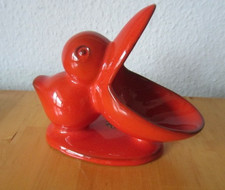 Goebel Pan Keramik Pelikan rot ca. 70er Nussschale