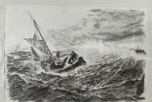Zeichnung meer sturm - meer,