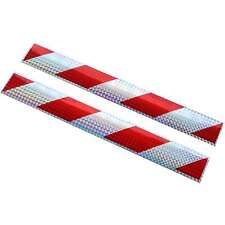 Warntafel Streifen reflektierende Reflektor Aufkleber 40 x 5cm Rot / Silber Holo