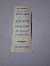 altes Lesezeichen - das tapfere Herz - Frankh'sche Verlagshandlung Stuttgart