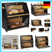 Bambus-Brotkasten mit Schneidebrett | 2 Etagen | 50x25x37cm