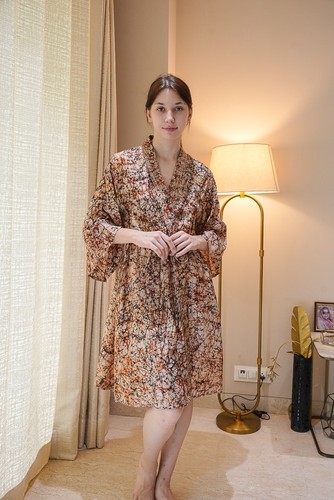 Reine seide midi kimono - reine,