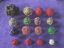 Neu!Reb/Weiden KUGEL Natur 16er Set verschied.Farben u.Größen 3-10cm Restposten!