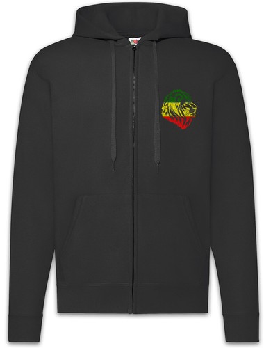 Rastafari lion zipper hoodie - lion, v