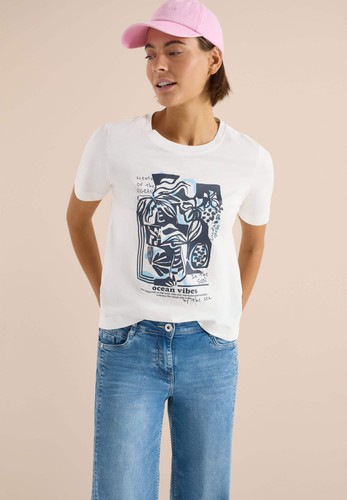 Cecil shirt mit - rundhals, und