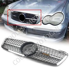For Mercedes Benz C Klasse W203 2000-2006 Kühlergrill Gitter Glanz Chrome