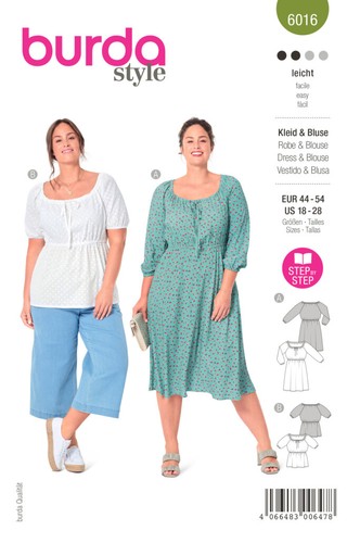 Burda schnittmuster 6016 - 6016, bluse