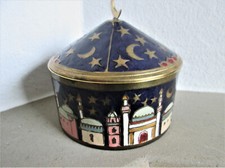 Cloisonne Messing Deckeldose Orient orientalisch Dekor Emaille blau Schmuck Dose