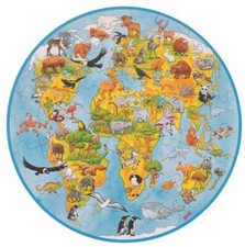 Goki XXL Puzzle Welt 49 Teile pro Stück Kinderpuzzle die Welt Pappe Tiere NEU 