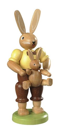 Osterfigur hasenvater mit kind - osterfigur,