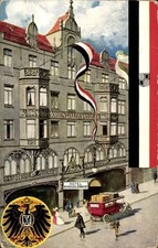Ak Dresden, Straßenpartie am Hohenzollernhof, Fahne, Adler - 4672008