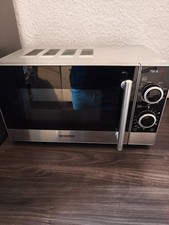 Severin MW 7874 Mikrowelle 700 Watt mit Grillfunktion Silber freistehend Edelsta