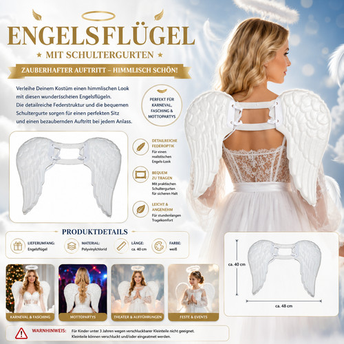 Engelsflügel weiß cm - 40,