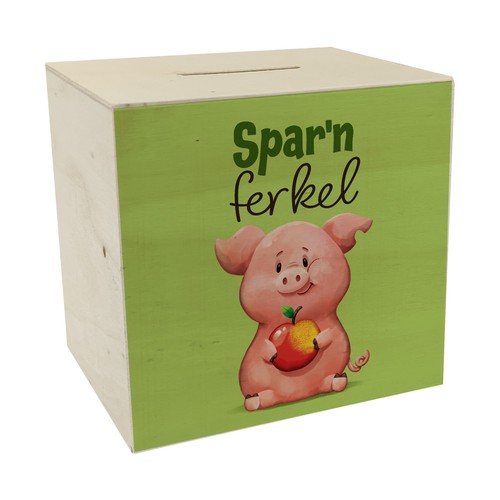 Schwein spardose aus holz - aus,