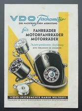 VDO Tachometer 1950 für Fahrräder, Motorräder, Motorfahrräder –  Prospekt / 68