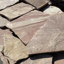 18M2 NATURSTEIN ROT SANDSTEIN POLYGONALPLATTEN  HOFPLATTEN WAND BODEN MOSAIK