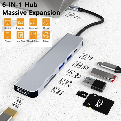 6in1 usb hub - usb-c, hdmi