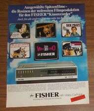Seltene Werbung vintage FISHER VBS 7500 Beta Videorecorder Krieg der Sterne 1983