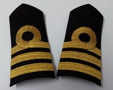 Marineoffizier Kommandeur Uniform Schulterklappen Epaulette Mit Leder Rückseite