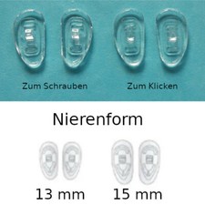 10 Paar NASENPADS für Brillen Nierenform 0,30€/Paar Nasen Polster Pad Brille