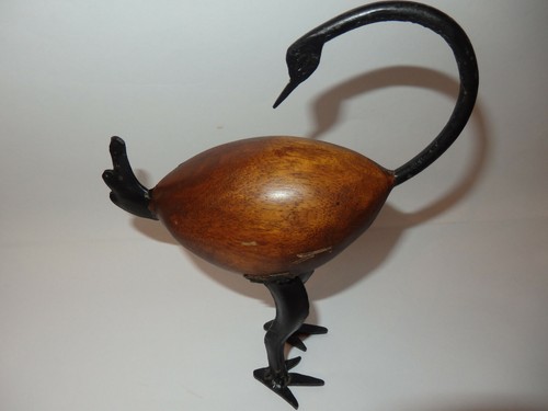 Figur kranich metall holz - figur, ev.