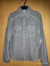 Jungen Langarmhemd, grauer Jeansstoff Dognose Gr.146/152 