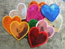 Aufbügler Herz mit Pailletten