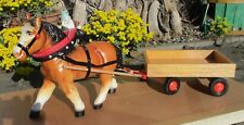 Pferdewagen Pferdekutsche Pferd  Wagen Pferdegespann Bauernhof 69cm Geschenk