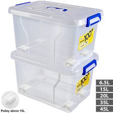 6-45 Liter Aufbewahrungsbox Mit Deckel Kunststoffbox Plastikbox Box Transparent