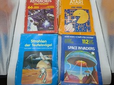 Atari 2600 Spiele 4x – Pac-Man, Asteroids, Space Invaders, Teufelsvögel