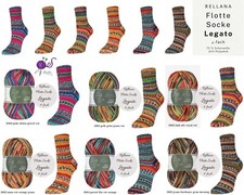 "Rellana Flotte Socke Legato" 100g Sockenwolle Strumpfwolle mulesingfrei