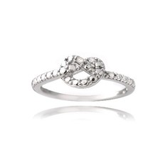 925 Silber Diamant Akzent Liebesknoten Versprechen Ring