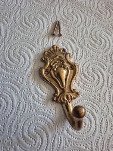 Vintage wandhaken messing - wandhaken,