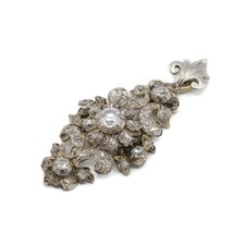 Anhänger antik mit Diamanten im Rosenschliff 1,0 ct. in Silber