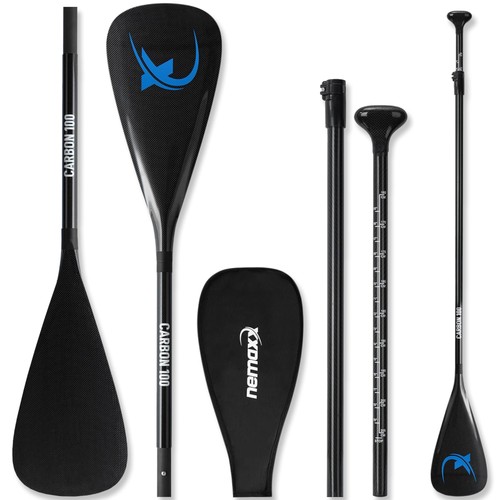 Carbon sup paddel teilig - carbon, 3-teilig