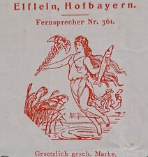 ALTE RECHNUNG HOF IN BAYERN CHOCOLADEN HONIGKUCHEN FABRIK GEBR. ELFLEIN 1907