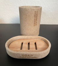 2-teiliges Bad Set Seifenschale +Zahnputzbecher in Granitoptik NEU! Unbenutzt